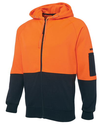 Hi Vis Full Zip Fleecy Hoodie