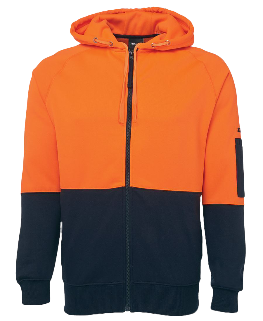 Hi Vis Full Zip Fleecy Hoodie