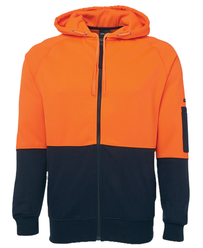 Hi Vis Full Zip Fleecy Hoodie