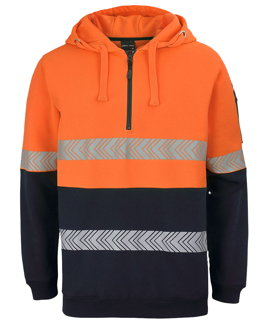 Hi Vis (D+N) 1/2 Zip Segmented Tape Hoodie