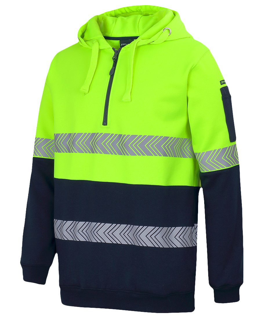 Hi Vis (D+N) 1/2 Zip Segmented Tape Hoodie