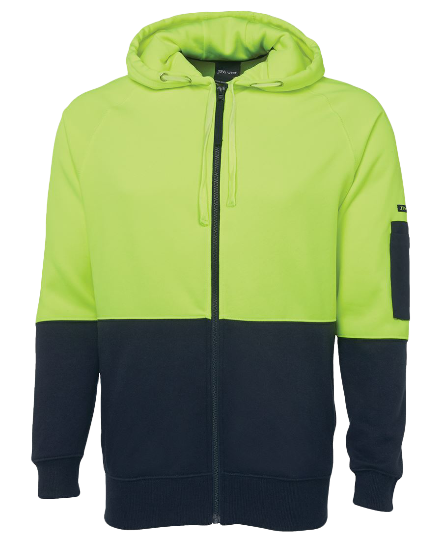 Hi Vis Full Zip Fleecy Hoodie