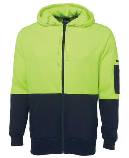 Hi Vis Full Zip Fleecy Hoodie